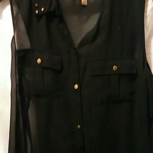 Sheer black blouse